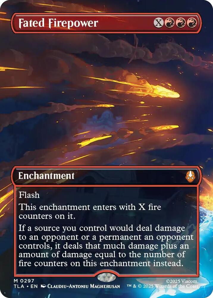 Fated Firepower (Borderless) 297 card from Avatar: The Last Airbender
