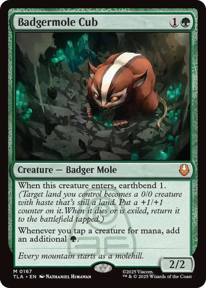 Badgermole Cub 167 card from Avatar: The Last Airbender