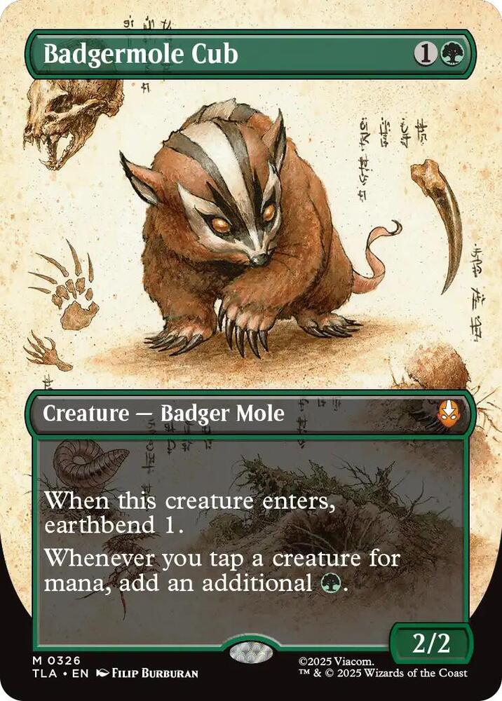 Badgermole Cub (Borderless) 326 card from Avatar: The Last Airbender
