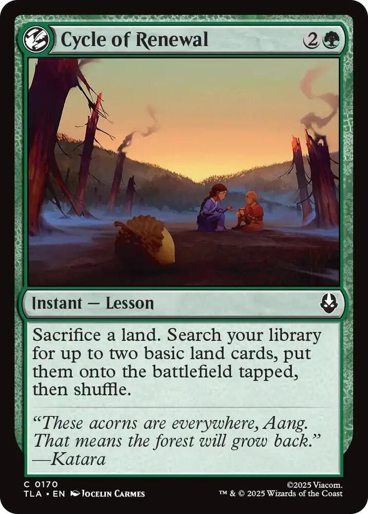 Cycle of Renewal 170 card from Avatar: The Last Airbender