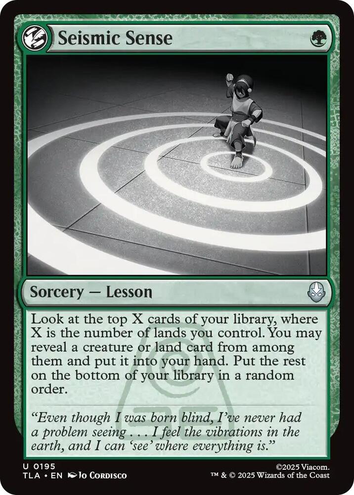 Seismic Sense 195 card from Avatar: The Last Airbender