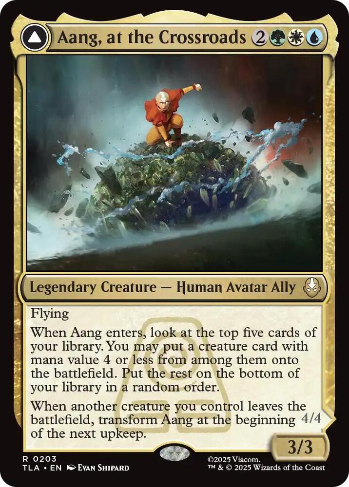 Aang, at the Crossroads 203 card from Avatar: The Last Airbender