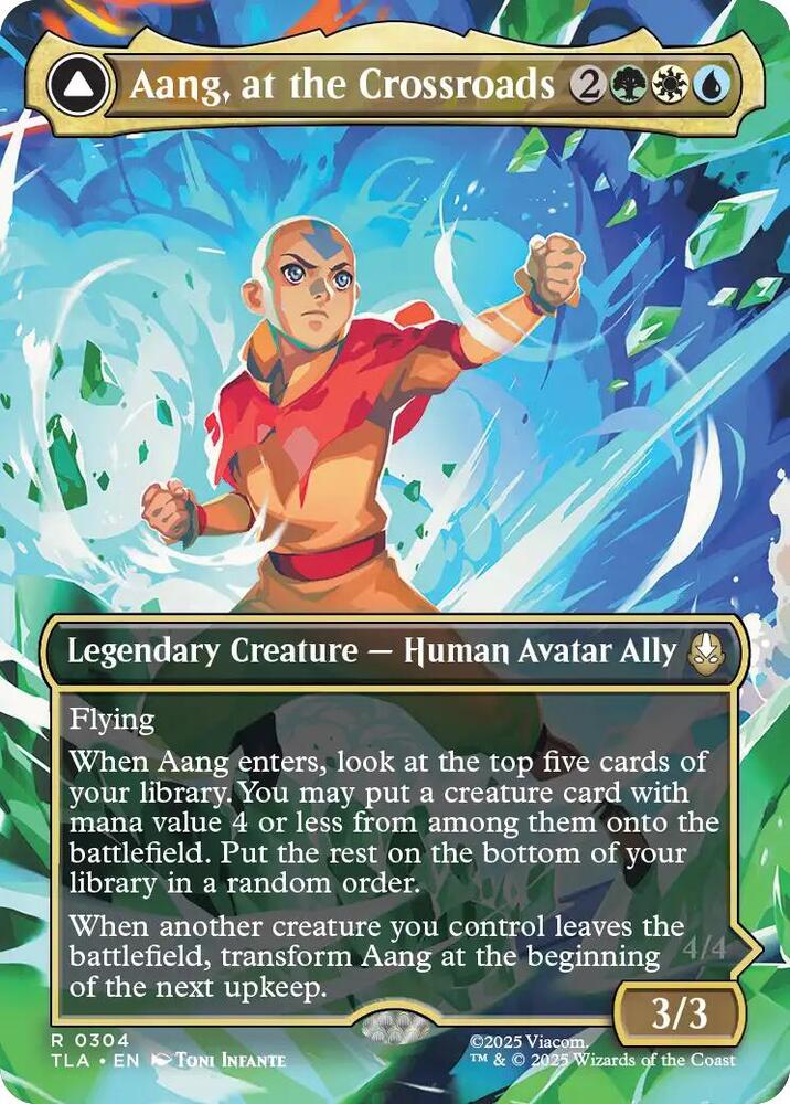 Aang, at the Crossroads (Borderless) 304 card from Avatar: The Last Airbender