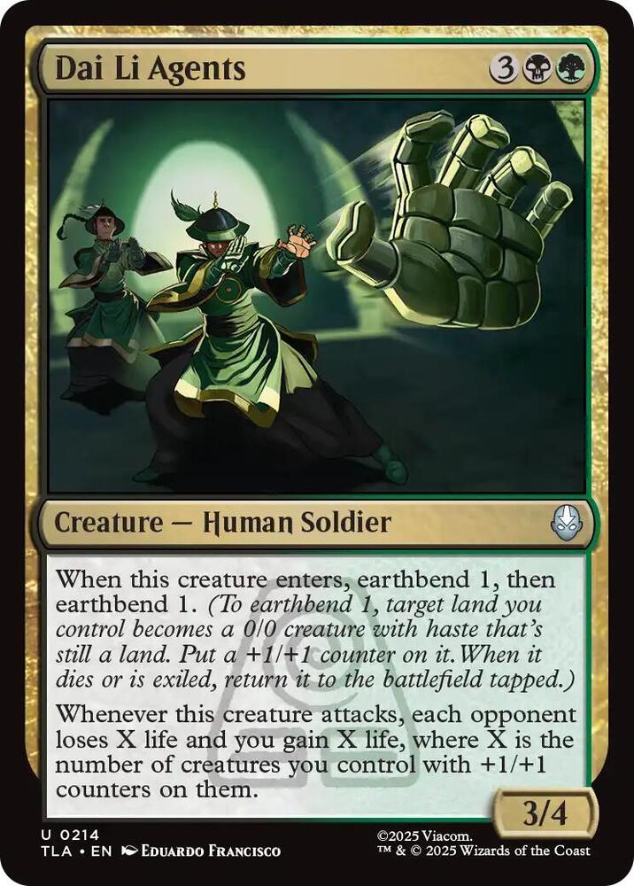 Dai Li Agents 214 card from Avatar: The Last Airbender
