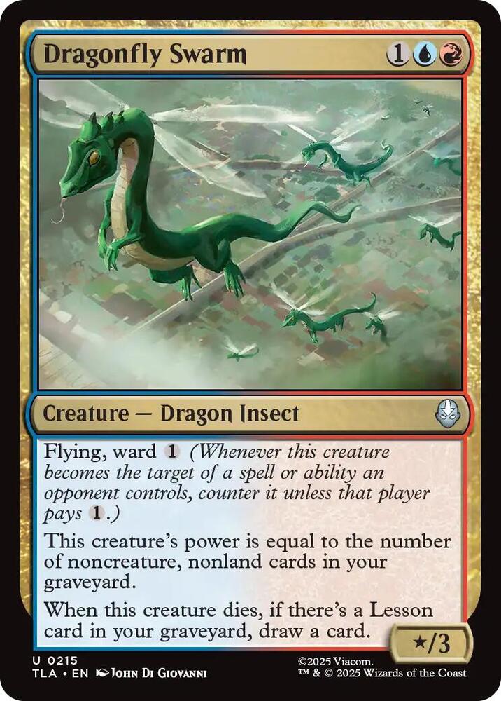 Dragonfly Swarm 215 card from Avatar: The Last Airbender