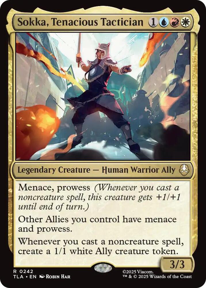 Sokka, Tenacious Tactician 242 card from Avatar: The Last Airbender