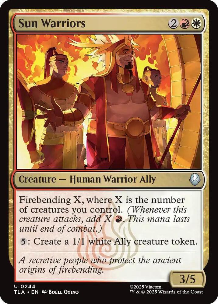 Sun Warriors 244 card from Avatar: The Last Airbender