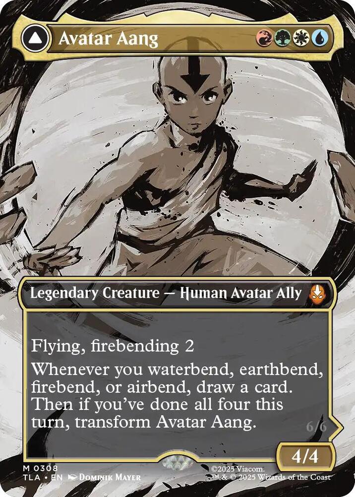 Avatar Aang (Borderless) 308 card from Avatar: The Last Airbender