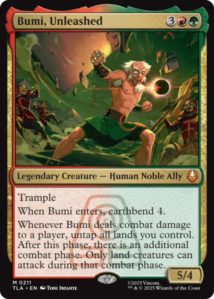 Bumi, Unleashed 211 card from Avatar: The Last Airbender