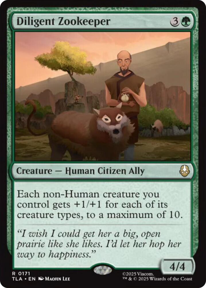 Diligent Zookeeper 171 card from Avatar: The Last Airbender