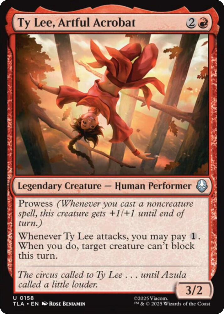 Ty Lee, Artful Acrobat 158 card from Avatar: The Last Airbender