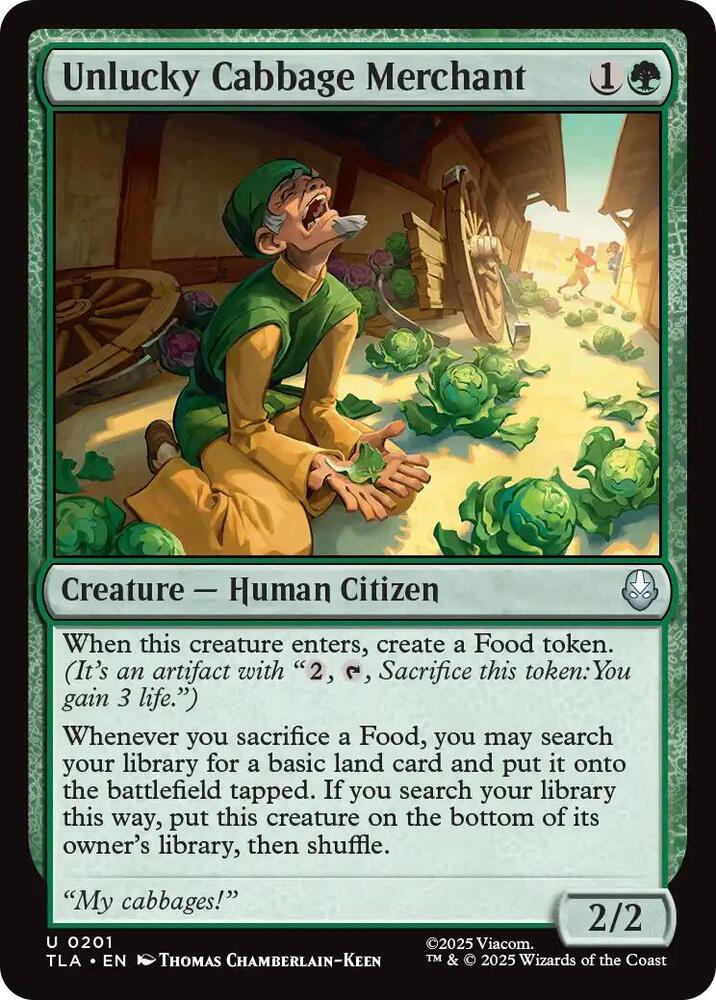 Unlucky Cabbage Merchant 201 card from Avatar: The Last Airbender
