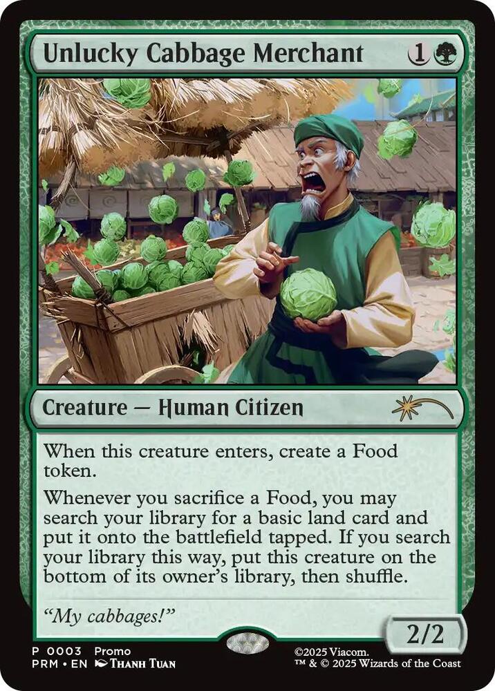 Unlucky Cabbage Merchant 3 card from Unique and Miscellaneous Promos