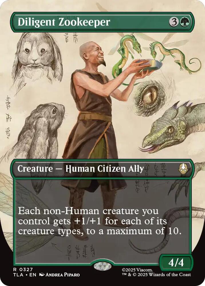 Diligent Zookeeper (Borderless) 327 card from Avatar: The Last Airbender