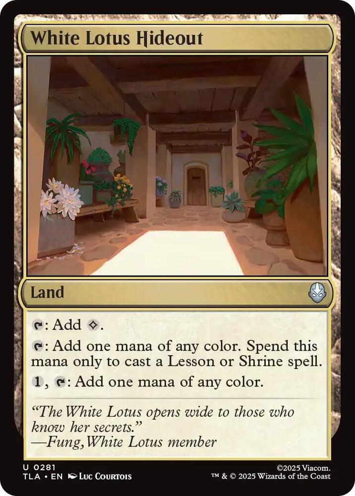 White Lotus Hideout 281 card from Avatar: The Last Airbender