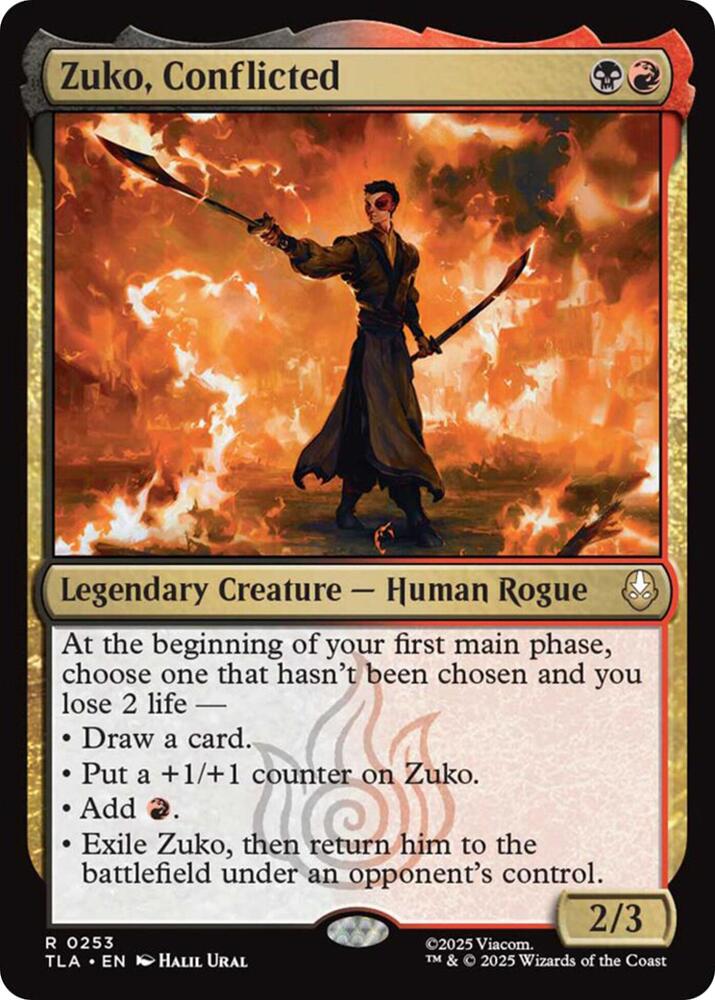 Zuko, Conflicted 253 card from Avatar: The Last Airbender