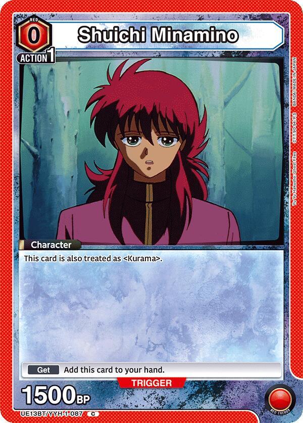 Shuichi Minamino (Box Topper Foil) UE13BT/YYH-1-087 card from UE13BT: Yu Yu Hakusho: Ghost Files