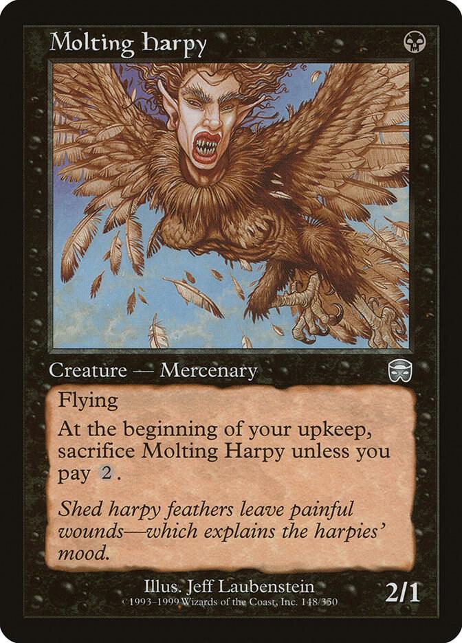 Molting Harpy 148 card from Mercadian Masques