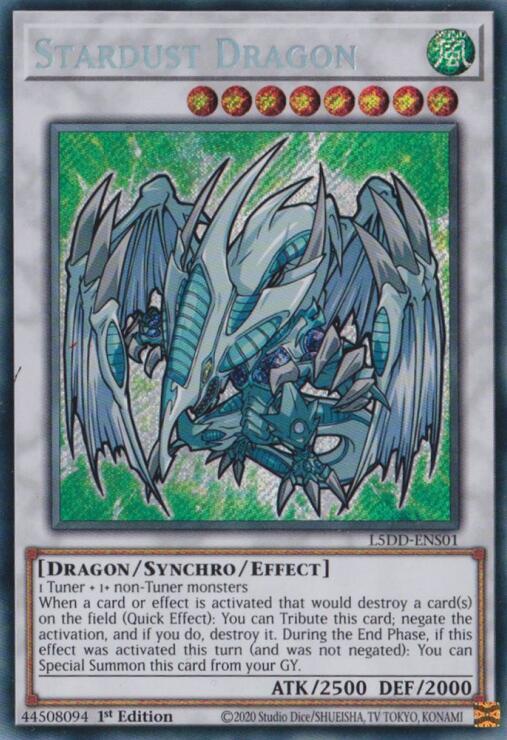 Stardust Dragon L5DD-ENS01 card from Legendary 5D's Decks