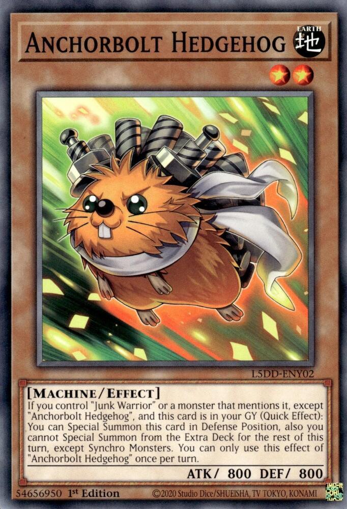 Anchorbolt Hedgehog L5DD-ENY02 card from Legendary 5D's Decks