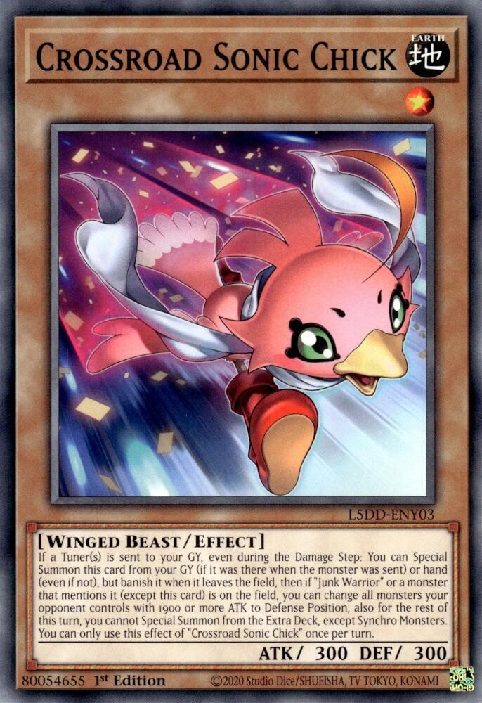 Crossroad Sonic Chick L5DD-ENY03 card from Legendary 5D's Decks