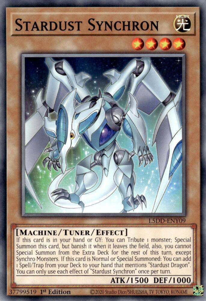 Stardust Synchron L5DD-ENY09 card from Legendary 5D's Decks