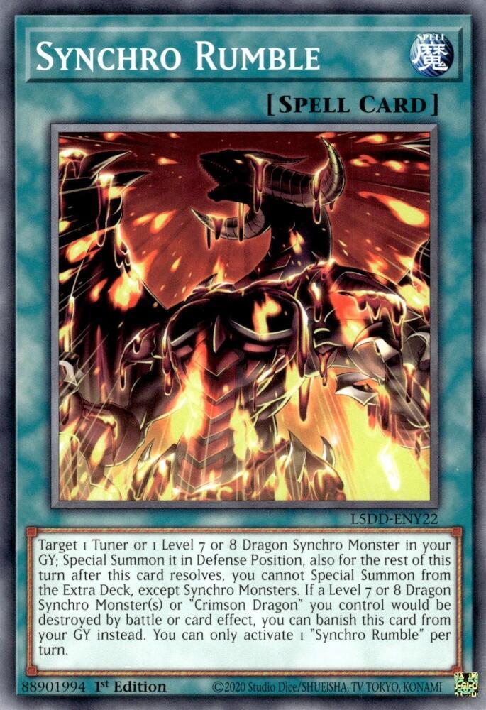 Synchro Rumble L5DD-ENY22 card from Legendary 5D's Decks