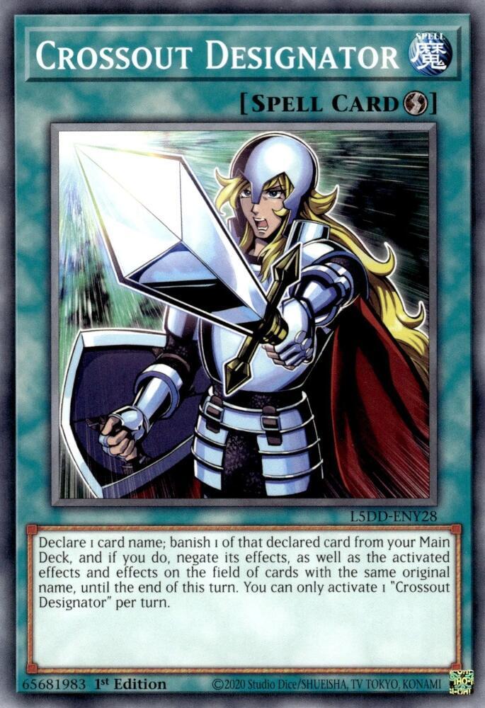 Crossout Designator L5DD-ENY28 card from Legendary 5D's Decks