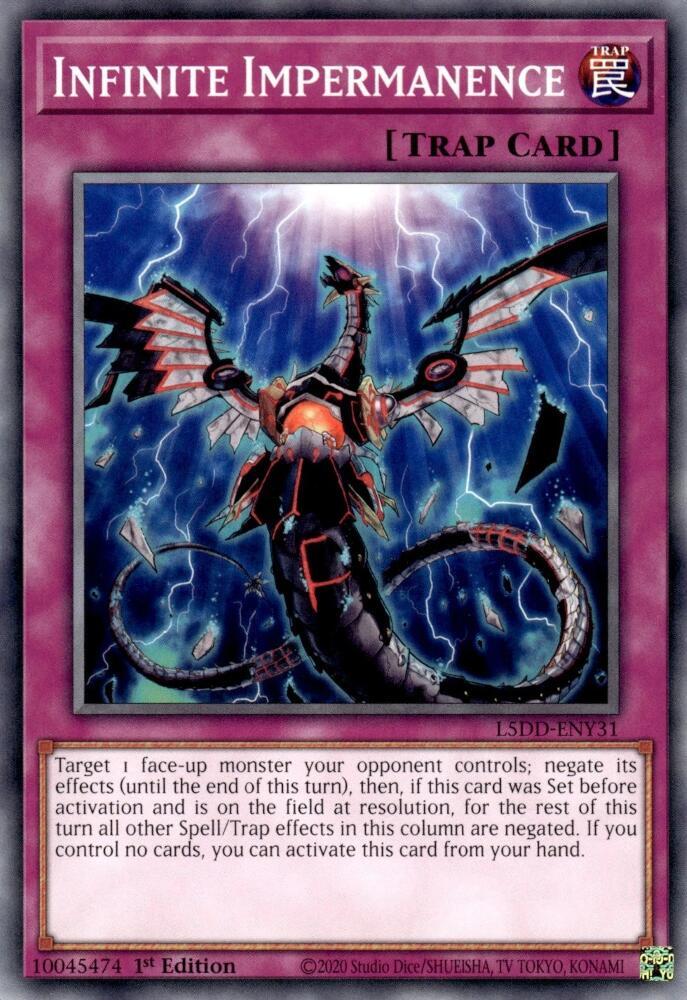 Infinite Impermanence L5DD-ENY31 card from Legendary 5D's Decks