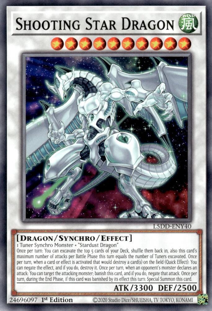 Shooting Star Dragon L5DD-ENY40 card from Legendary 5D's Decks