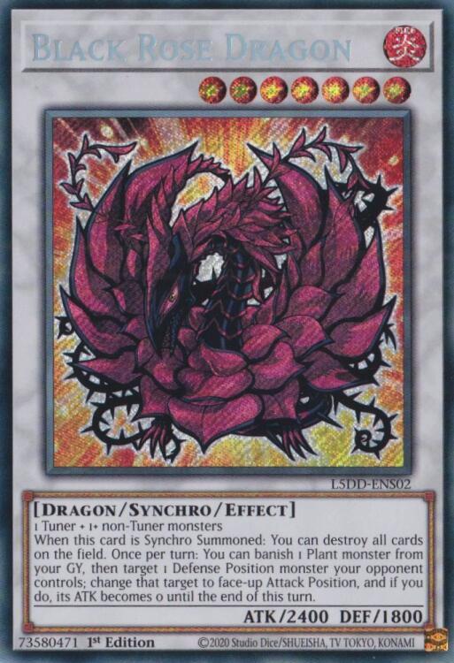Black Rose Dragon L5DD-ENS02 card from Legendary 5D's Decks