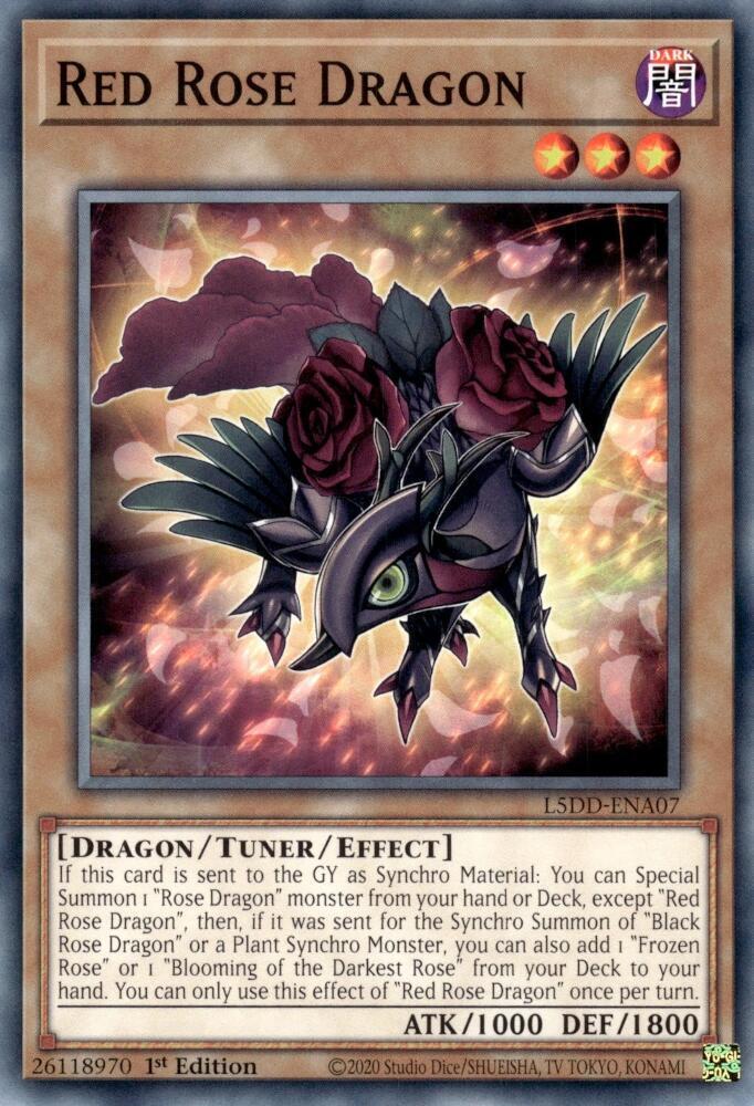 Red Rose Dragon L5DD-ENA07 card from Legendary 5D's Decks