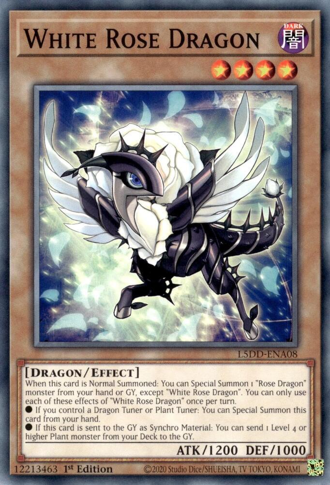 White Rose Dragon L5DD-ENA08 card from Legendary 5D's Decks