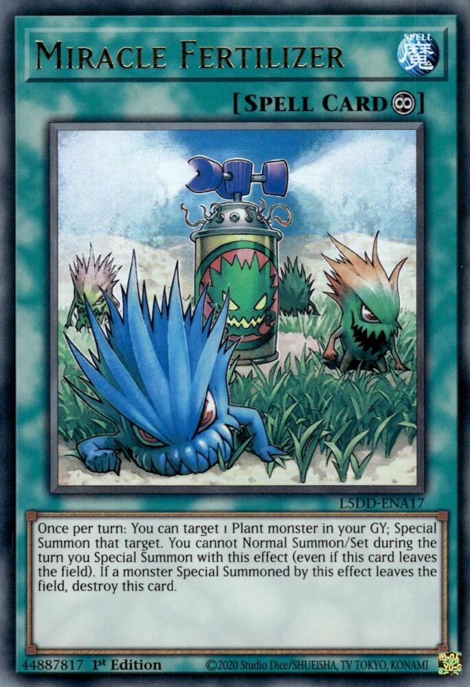 Miracle Fertilizer L5DD-ENA17 card from Legendary 5D's Decks