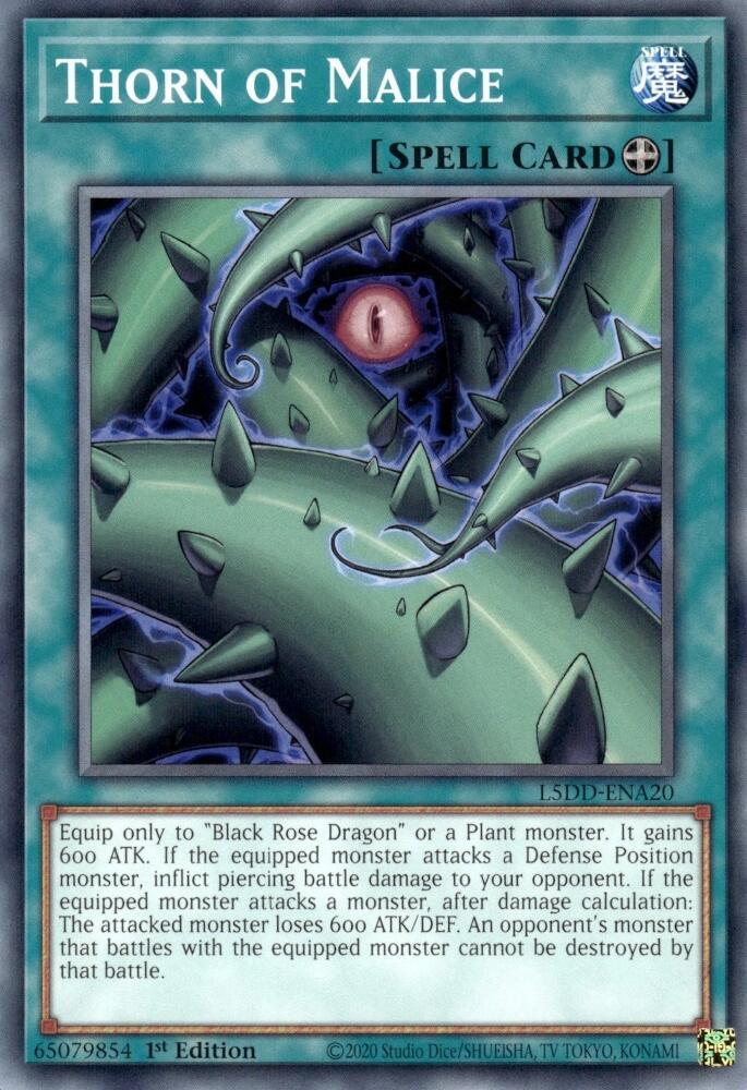 Thorn of Malice L5DD-ENA20 card from Legendary 5D's Decks
