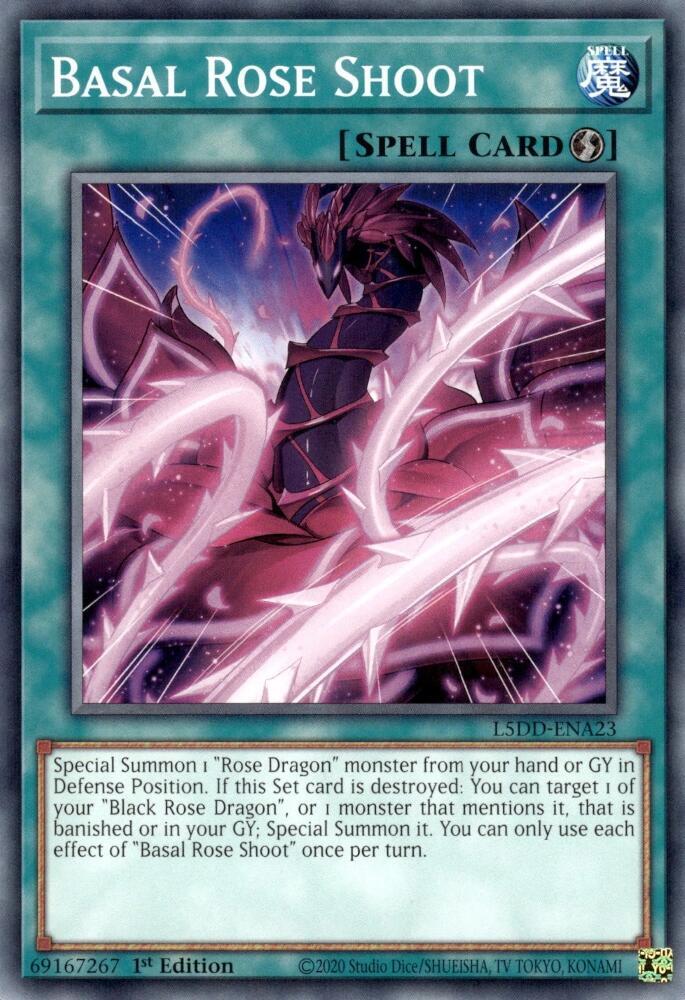 Basal Rose Shoot L5DD-ENA23 card from Legendary 5D's Decks