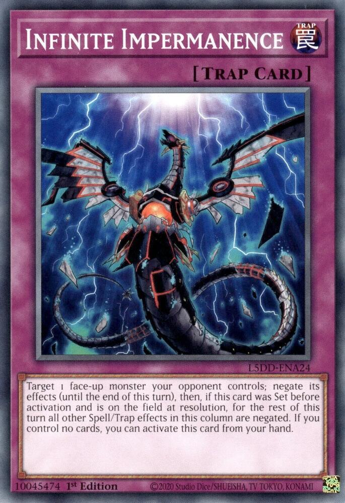 Infinite Impermanence L5DD-ENA24 card from Legendary 5D's Decks
