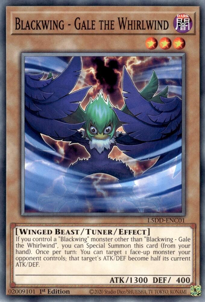 Blackwing - Gale the Whirlwind L5DD-ENC01 card from Legendary 5D's Decks