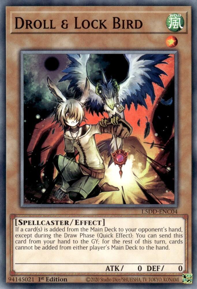 Droll & Lock Bird L5DD-ENC04 card from Legendary 5D's Decks