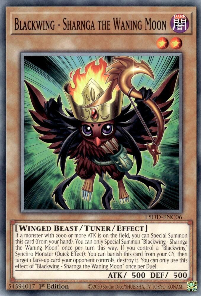 Blackwing - Sharnga the Waning Moon L5DD-ENC06 card from Legendary 5D's Decks