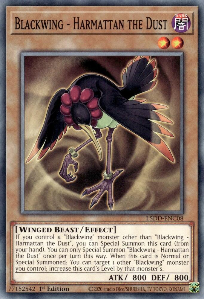 Blackwing - Harmattan the Dust L5DD-ENC08 card from Legendary 5D's Decks