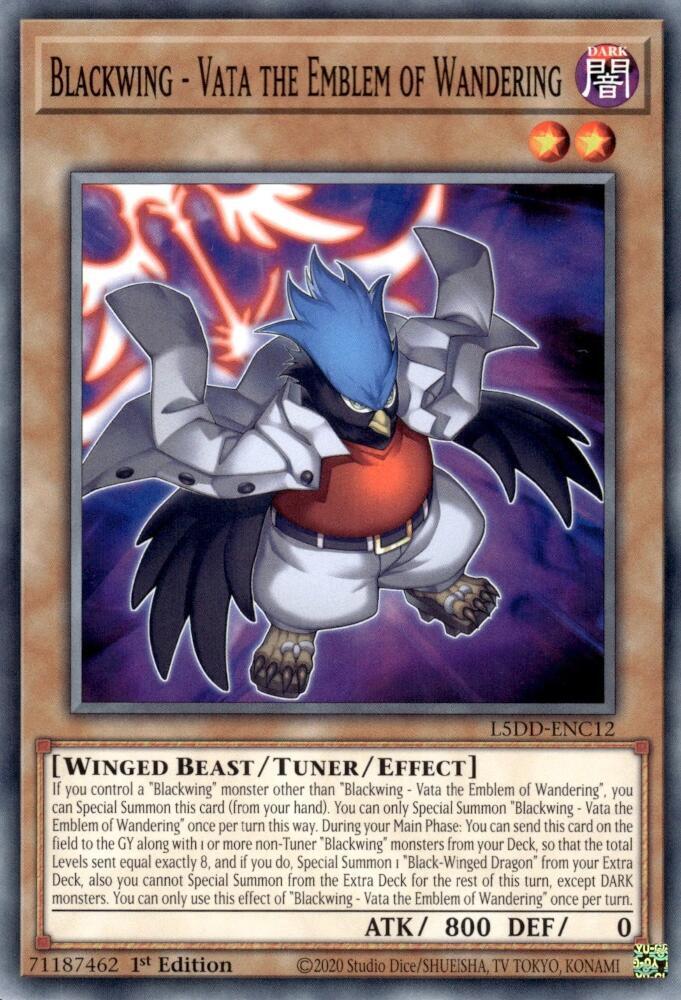 Blackwing - Vata the Emblem of Wandering L5DD-ENC12 card from Legendary 5D's Decks