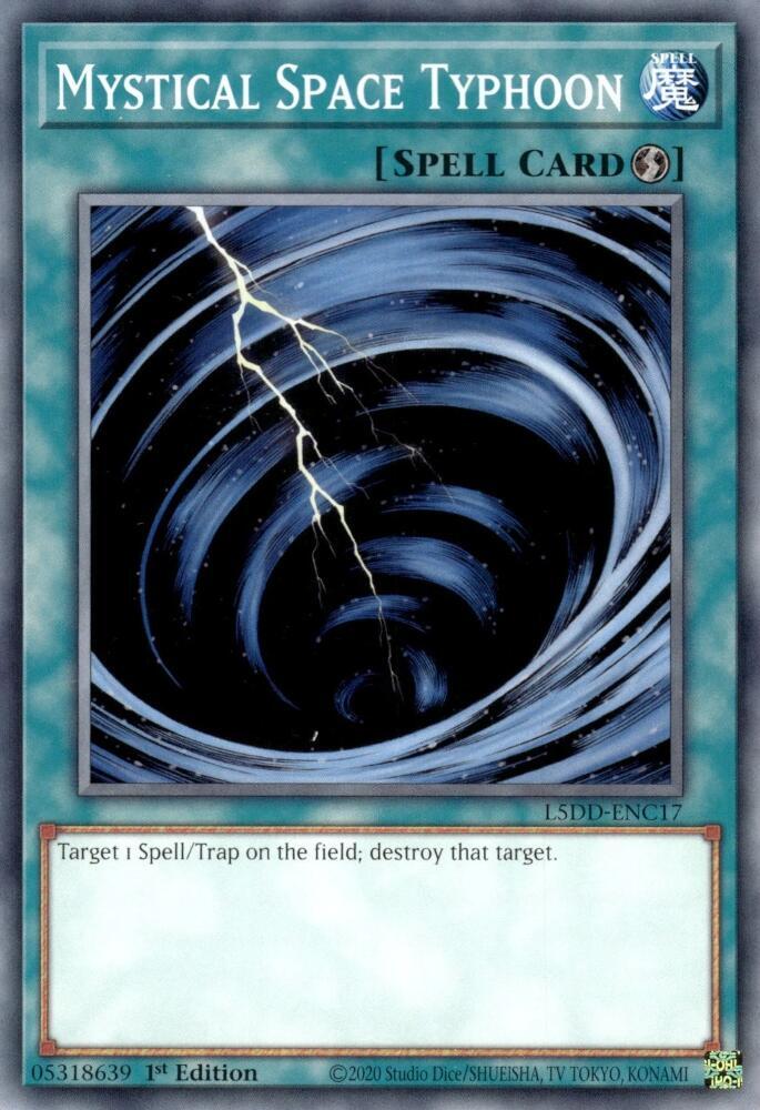 Mystical Space Typhoon L5DD-ENC17 card from Legendary 5D's Decks
