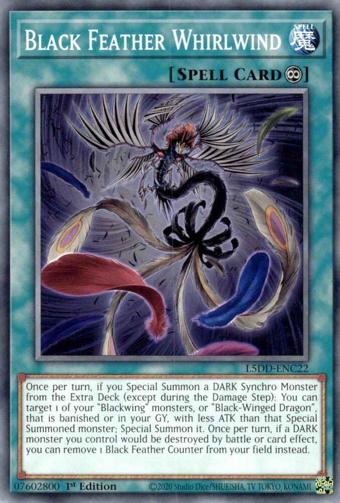 Black Feather Whirlwind L5DD-ENC22 card from Legendary 5D's Decks