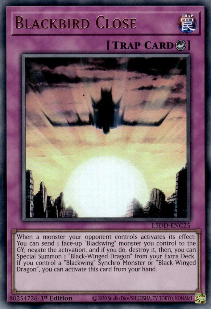 Blackbird Close L5DD-ENC25 card from Legendary 5D's Decks