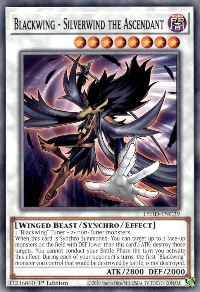 Blackwing - Silverwind the Ascendant L5DD-ENC29 card from Legendary 5D's Decks