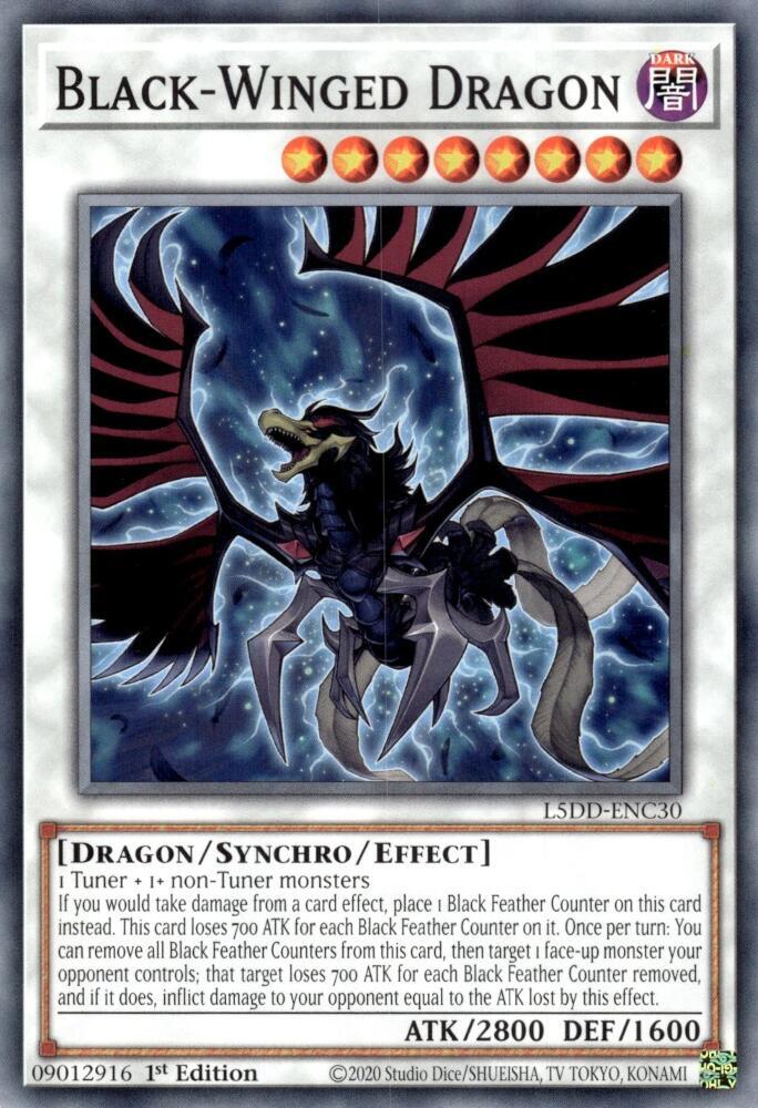 Black-Winged Dragon L5DD-ENC30 card from Legendary 5D's Decks