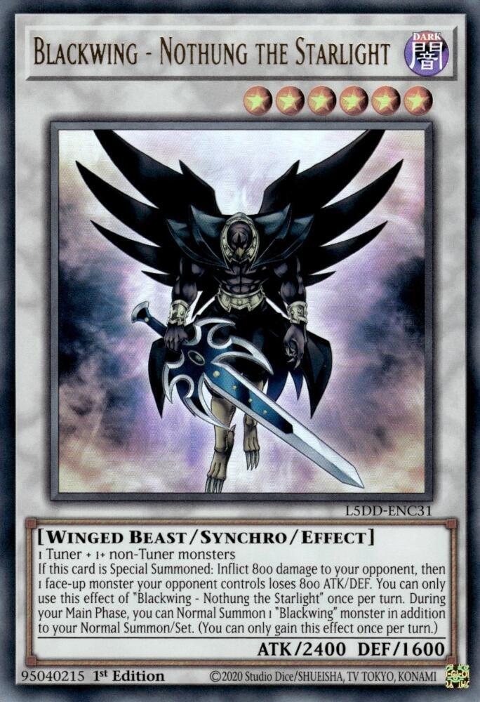 Blackwing - Nothung the Starlight L5DD-ENC31 card from Legendary 5D's Decks