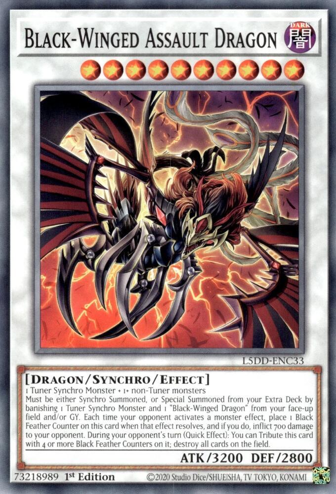 Black-Winged Assault Dragon L5DD-ENC33 card from Legendary 5D's Decks