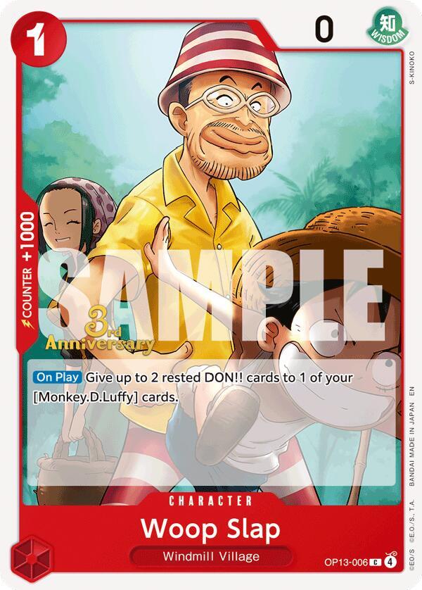 Woop Slap OP13-006 card from Carrying On His Will: 3rd Anniversary Tournament Cards